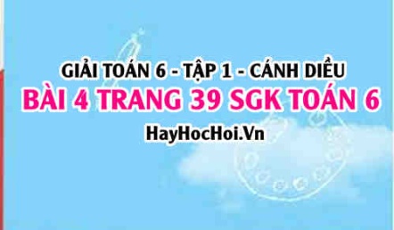 Giải bài 4 trang 39 Toán 6 Tập 1 SGK Cánh Diều